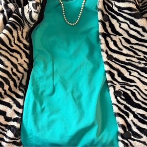 Zara Basic Turquoise Mini Shift Dress